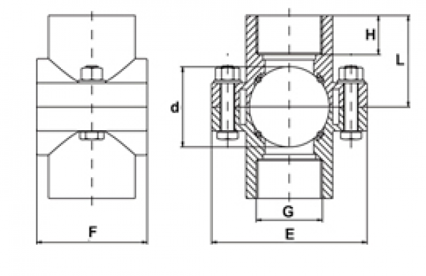 PP 50 x 1¼" Doppel-Anbohrschelle ohne Verstärkung IG